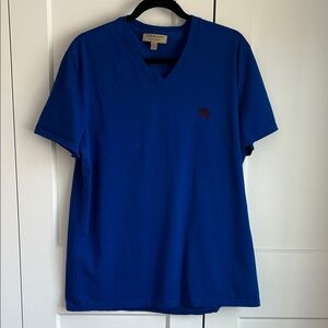 Burberry Royal Blue V-Neck Women's Tee | XL